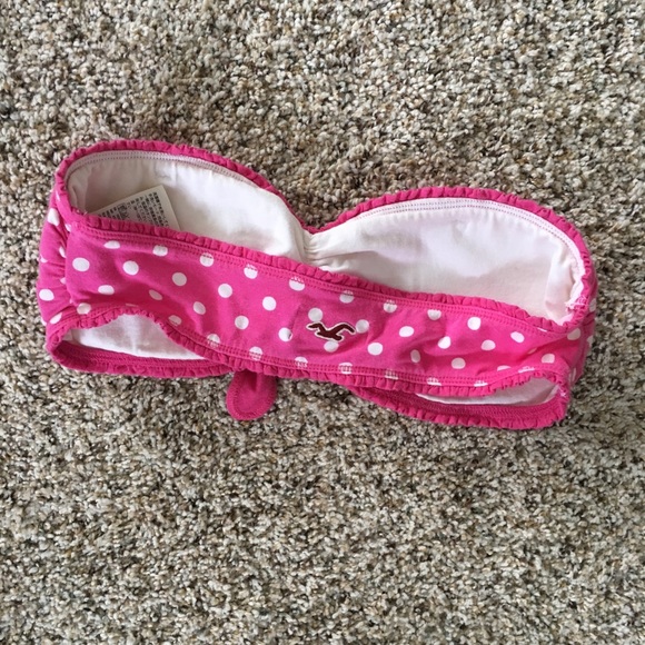 Hollister bandeau top - pink and white polka dot - Picture 2 of 2
